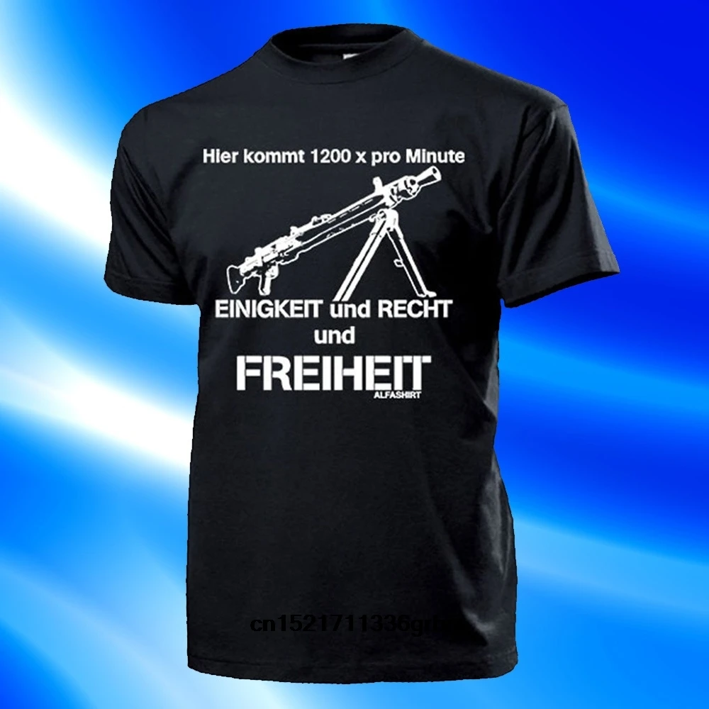 Férfi T-Shirt Hier Kommt 1200 X Pro Perc Einigkeit Recht Freiheit Mg 3 Maschinengewehr Bundeswehr Póló Női Unisex Póló