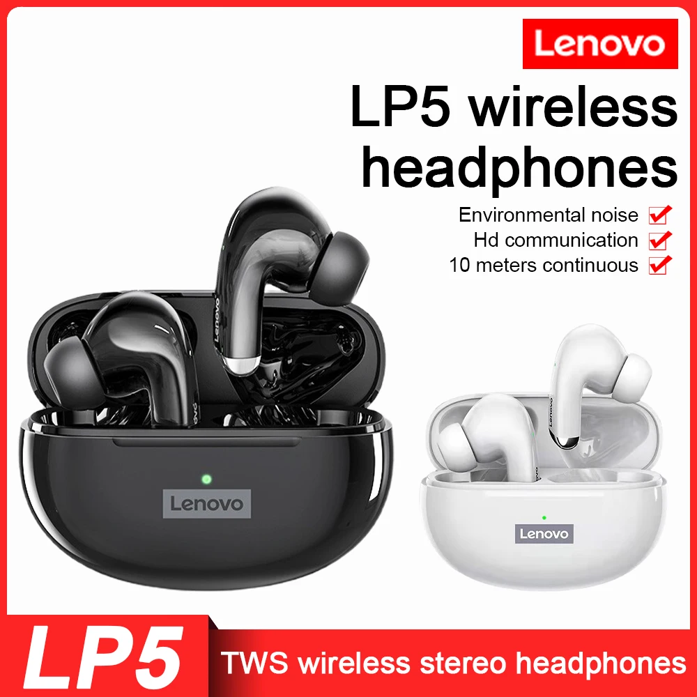 Lenovo LP5 TWS Fejhallgató Vezeték nélküli BT 5.0 Sport Fülhallgató HiFi Hang Alacsony Késleltetésű Fülhallgató Mikrofon HD C-Típusú Gyors Töltés