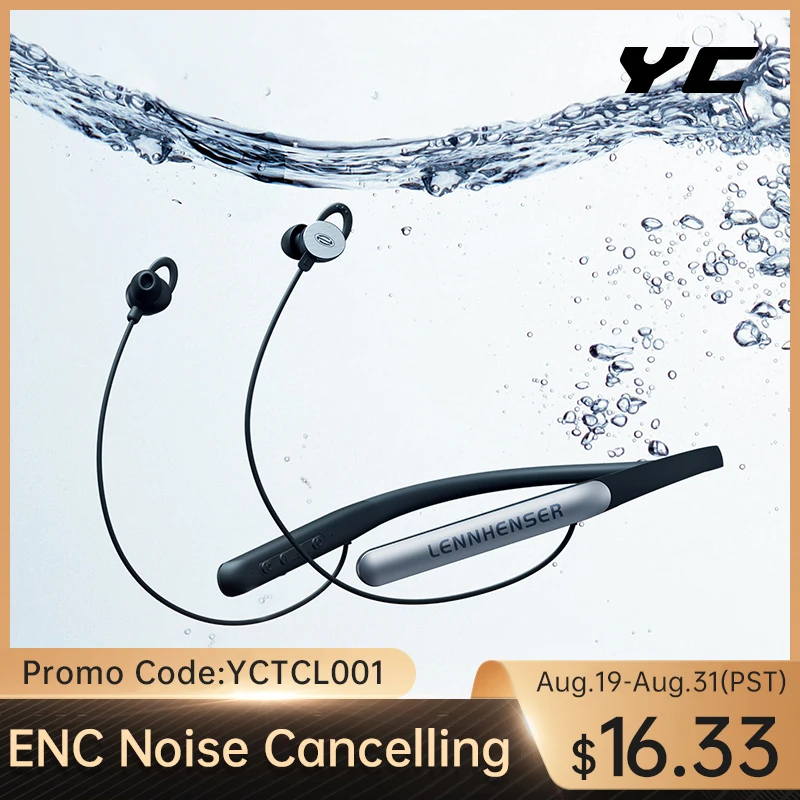 YC Vezeték nélküli Bluetooth Fülhallgató 5.0 Mágneses Neckband Fejhallgató IPX7 Vízálló Az Ear Fülhallgató ENC zajszűrő Mikrofon