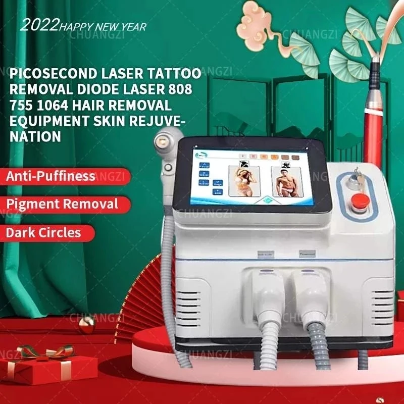 2021-ben az újonnan kialakított picosecond lézer tetováló gép 1200w dióda lézer 808 755 1064 CE szőrtelenítő berendezés