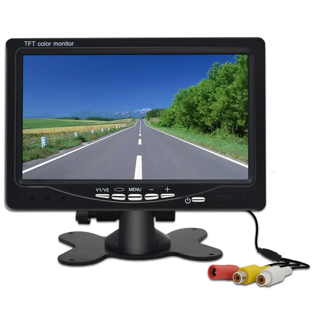 7 Hüvelykes HD kijelző Autó Monitoring 1024*600 Security Monitor Parkolás támogatás tolatókamera választható Autó LCD Ellenőrző Eszközök