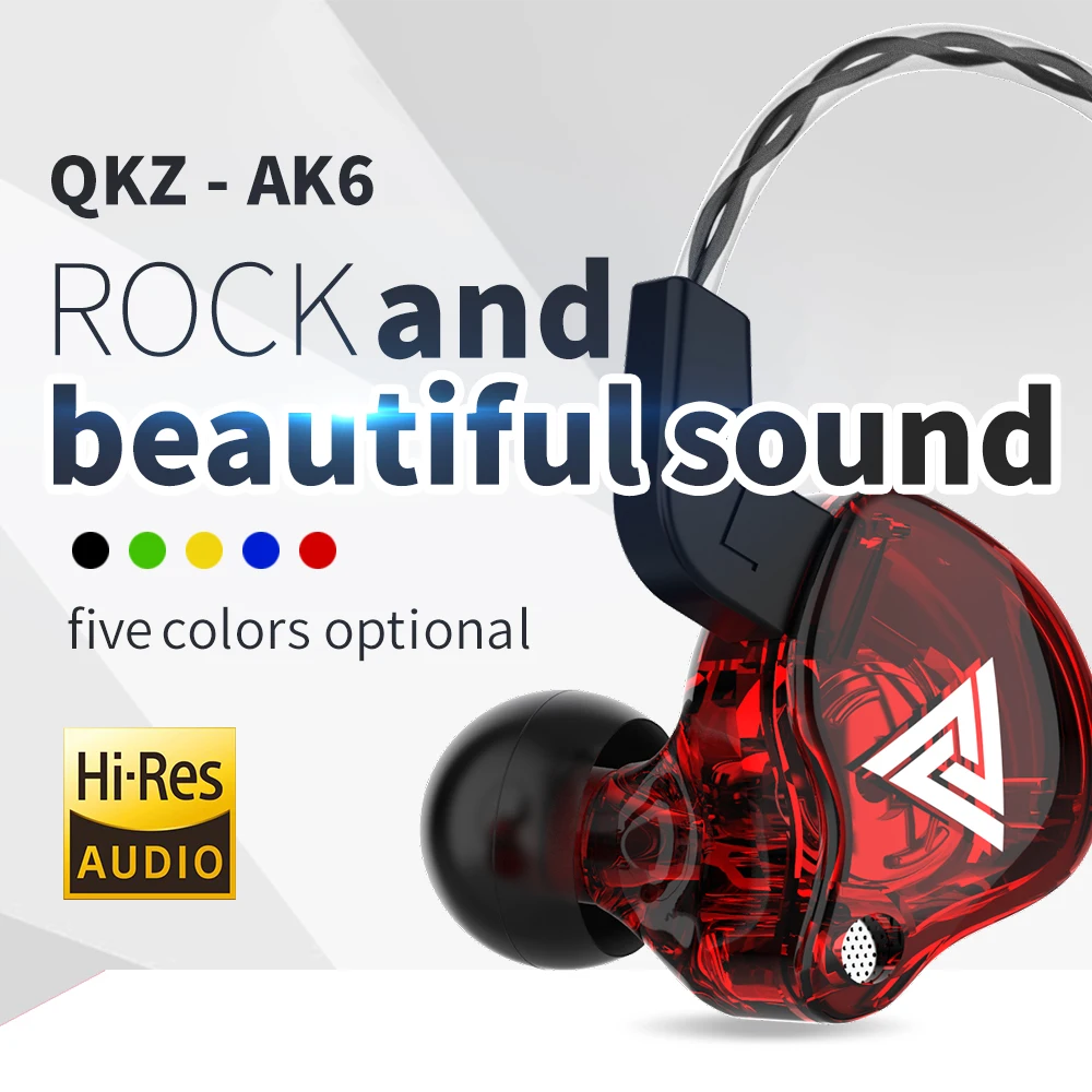 Eredeti QKZ AK6 a Fül Fejhallgató Mikrofon, 3,5 mm-es Csatlakozó Játék Fülhallgató, Vezetékes Fülhallgató Fejhallgató-Fülhallgató Gamer Handfree