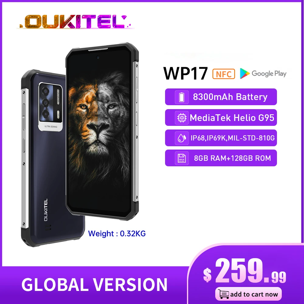 Oukitel WP17 Masszív Android 11 Okostelefon 8GB+128GB 6.78